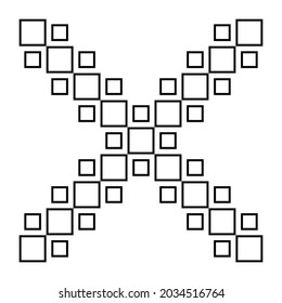 Vector images of regular geometric shapes , black squares on a white background, textures on the desktop wallpaper
