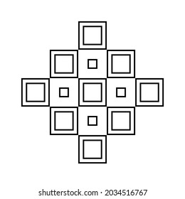 Vektorbilder von geometrischen Formen, schwarze Quadrate auf weißem Hintergrund, Texturen auf dem Desktop-Hintergrund