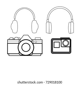 Vector images relating to hobbies or interests.  