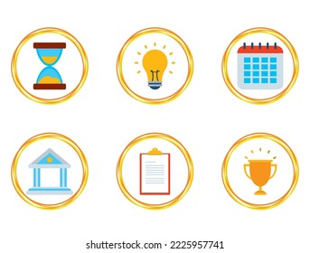 conjunto de imágenes vectoriales de 6 iconos de negocios con fondo blanco