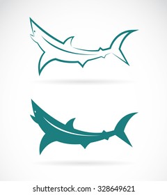 Vector images of sharks design on a white background. Animals