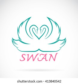 Vector images of swan design on a white background.