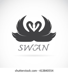 Vector images of swan design on a white background.