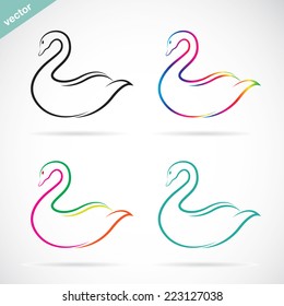 Vector images of swan on a white background.