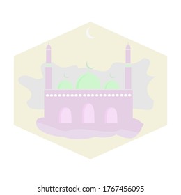 Vector images, trendy buildin icons, and modern mosque symbols for logos, web, simple signs. mosque icon flat vector illustration for graphics