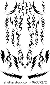 Vector Images of a Variety of Lightning Bolts