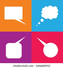 Vector images of various colorful narrative balloon shapes
