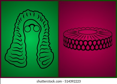 Vector images of a wig, Collar and glasses