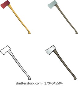 Vector Images of a Wood Axe