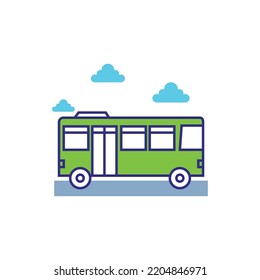 imagen vectorial.icono de transporte en un fondo blanco con líneas multicolor.