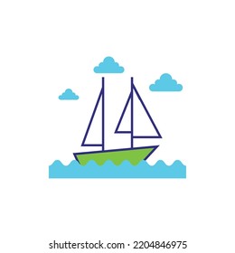 vector image.transportation icon on a white background with multi-color lines.