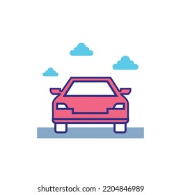 vector image.transportation icon on a white background with multi-color lines.