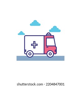 vector image.transportation icon on a white background with multi-color lines.