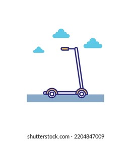 vector image.transportation icon on a white background with multi-color lines.