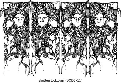 The vector of imagination hand draw
