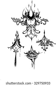 the vector of imagination line art design