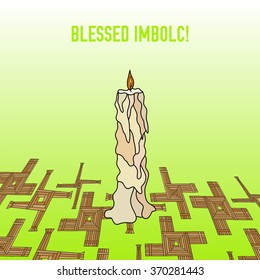 vector imbolc greeting card