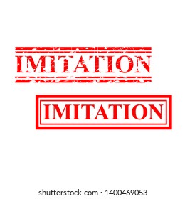 Vector Imitation, 2 style streak red rubber stamp