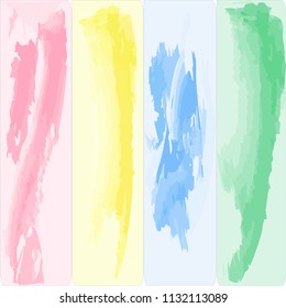 vector imitation of four-color palette made of watercolor paints.
