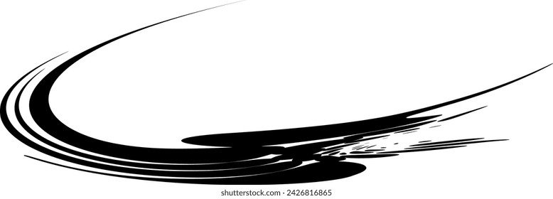 Vector imitation of a swirling brush stroke. For logos, frames.