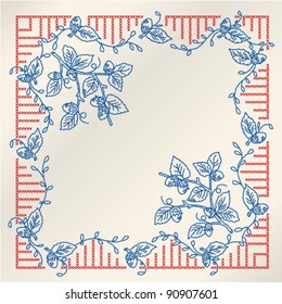 Vector imitation of the vintage cross-stitch hazelnut ornate