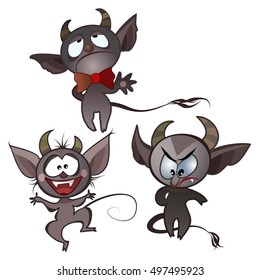Vector imp, devils for Halloween