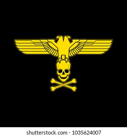 vector Imperial heraldry eagle with Skull and crossbones  isolated silhouette