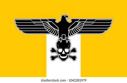 vector Imperial heraldry eagle with Skull and crossbones  isolated silhouette