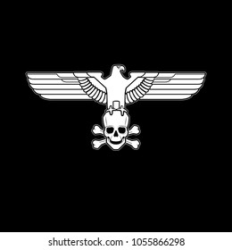 vector Imperial heraldry eagle with Skull and crossbones  isolated silhouette