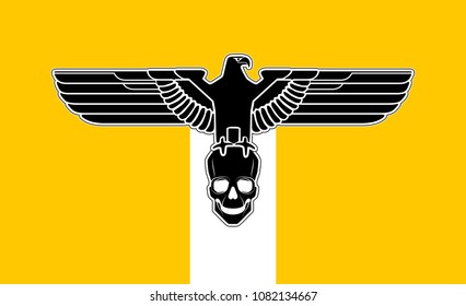 vector Imperial heraldry eagle with Skull and crossbones isolated silhouette