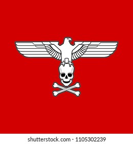 vector Imperial heraldry eagle with Skull and crossbones isolated silhouette