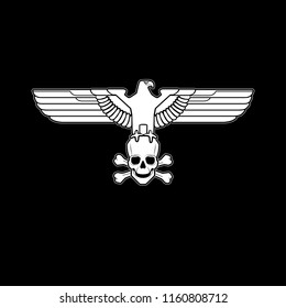 vector Imperial heraldry eagle with Skull and crossbones isolated silhouette