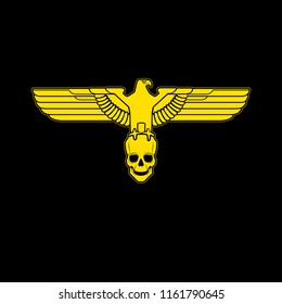 vector Imperial heraldry eagle with Skull and crossbones isolated silhouette