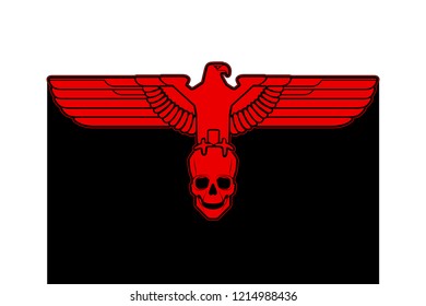 vector Imperial heraldry eagle with Skull and crossbones isolated silhouette