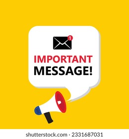 Vector important message sticker design template.