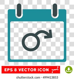 Vector Impotence Calendar Day EPS vector pictogram. Illustration style is flat iconic bicolor soft blue symbol on a transparent background.