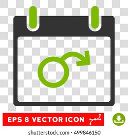 Vector Impotence Calendar Day EPS vector icon. Illustration style is flat iconic bicolor eco green and gray symbol on a transparent background.