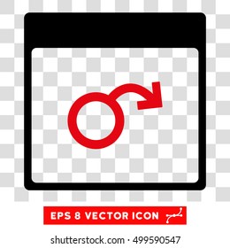 Vector Impotence Calendar Page EPS vector icon. Illustration style is flat iconic bicolor intensive red and black symbol on a transparent background.