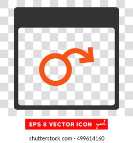 Vector Impotence Calendar Page EPS vector pictograph. Illustration style is flat iconic bicolor orange and gray symbol on a transparent background.