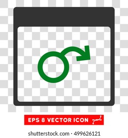 Vector Impotence Calendar Page EPS vector icon. Illustration style is flat iconic bicolor green and gray symbol on a transparent background.