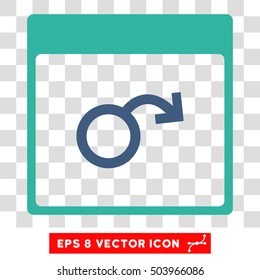 Vector Impotence Calendar Page EPS vector pictogram. Illustration style is flat iconic bicolor cobalt and cyan symbol on a transparent background.