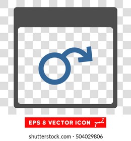 Vector Impotence Calendar Page EPS vector icon. Illustration style is flat iconic bicolor cobalt and gray symbol on a transparent background.