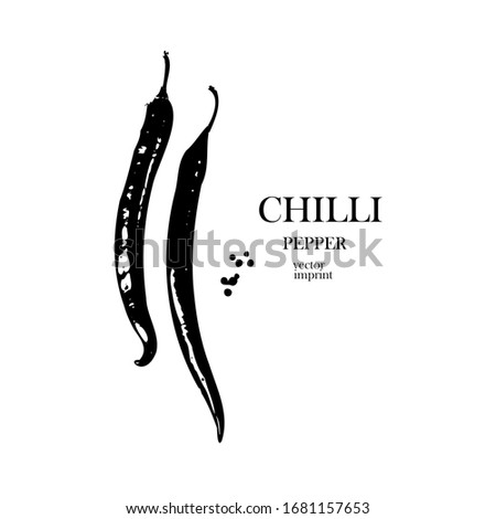 vector imprint chili pepper illustration
