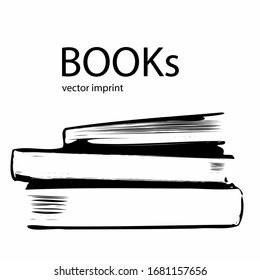 vector imprint stack of books illustration