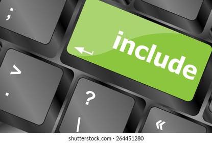 vector include word, social media icon on laptop keyboard