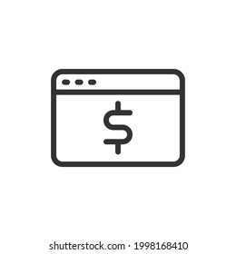 Vector income line icon. Symbol in trendy outline style. Vector illustration isolated on a white background. 
