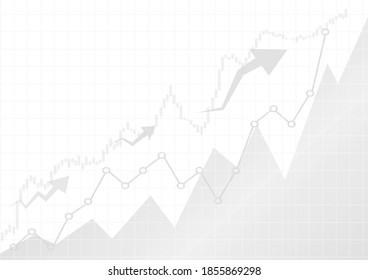 Vector : Increase gray business graphs on white background