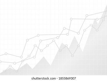 Vector : Increase gray business graphs on white background