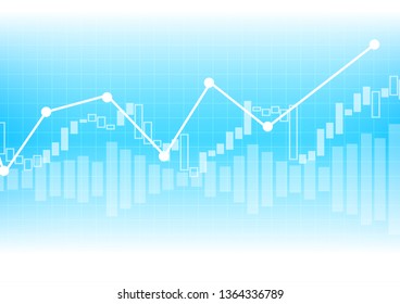Vector : Increasing business graph on blue background