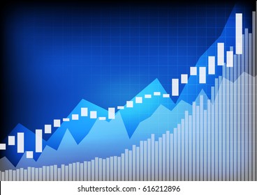 Vector Increasing Business Graph On Blue Stock Vector (Royalty Free ...